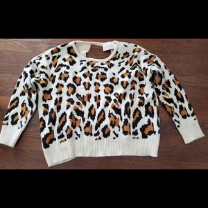 Leopard Print Open Back Loose Fit‎ Sweater Brandi Land Size S/M